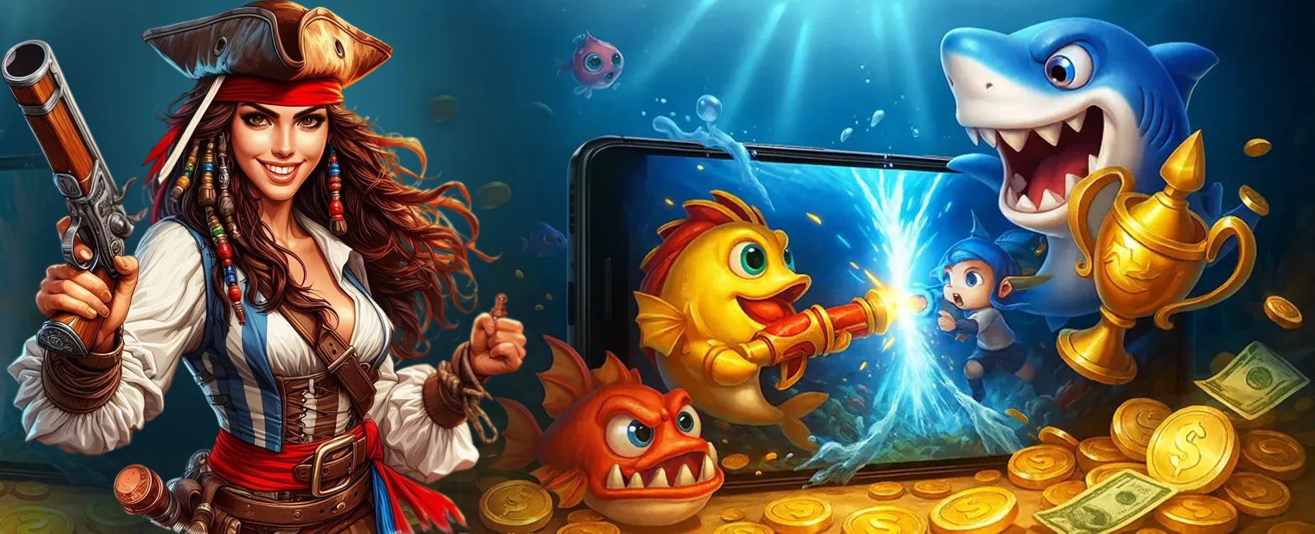 phdream FAQ section hero image with customer support and online gaming elements